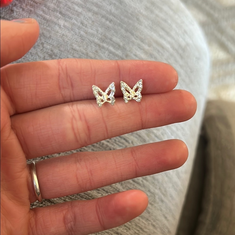 Elegant Silver Butterfly Earrings